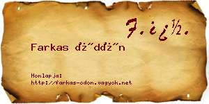 Farkas Ödön névjegykártya